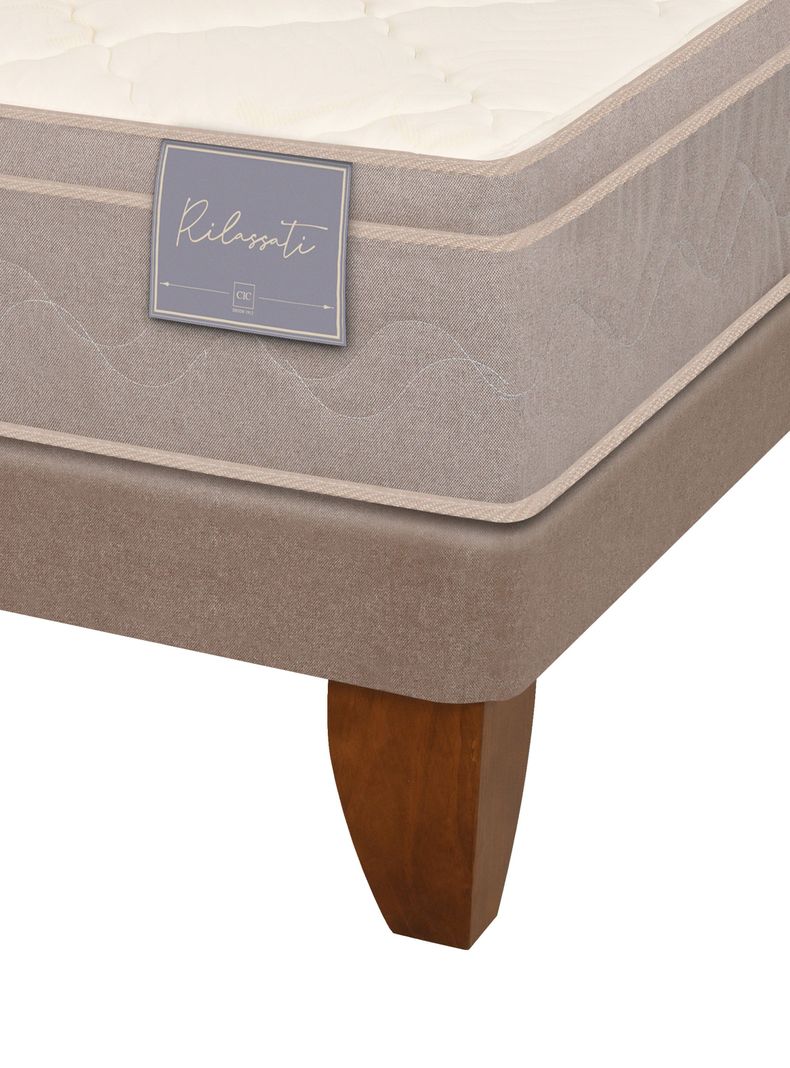 Cama Europea Rilassati King Base Dividida + Respaldo Tigris Gris-3