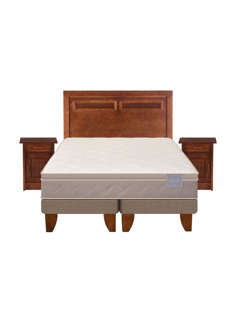 Cama Europea Rilassati King Base Dividida + Set Muebles Milan Café-2
