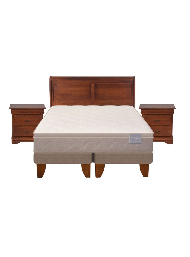 Cama Europea Rilassati King Base Dividida + Set Muebles Miro Café-2