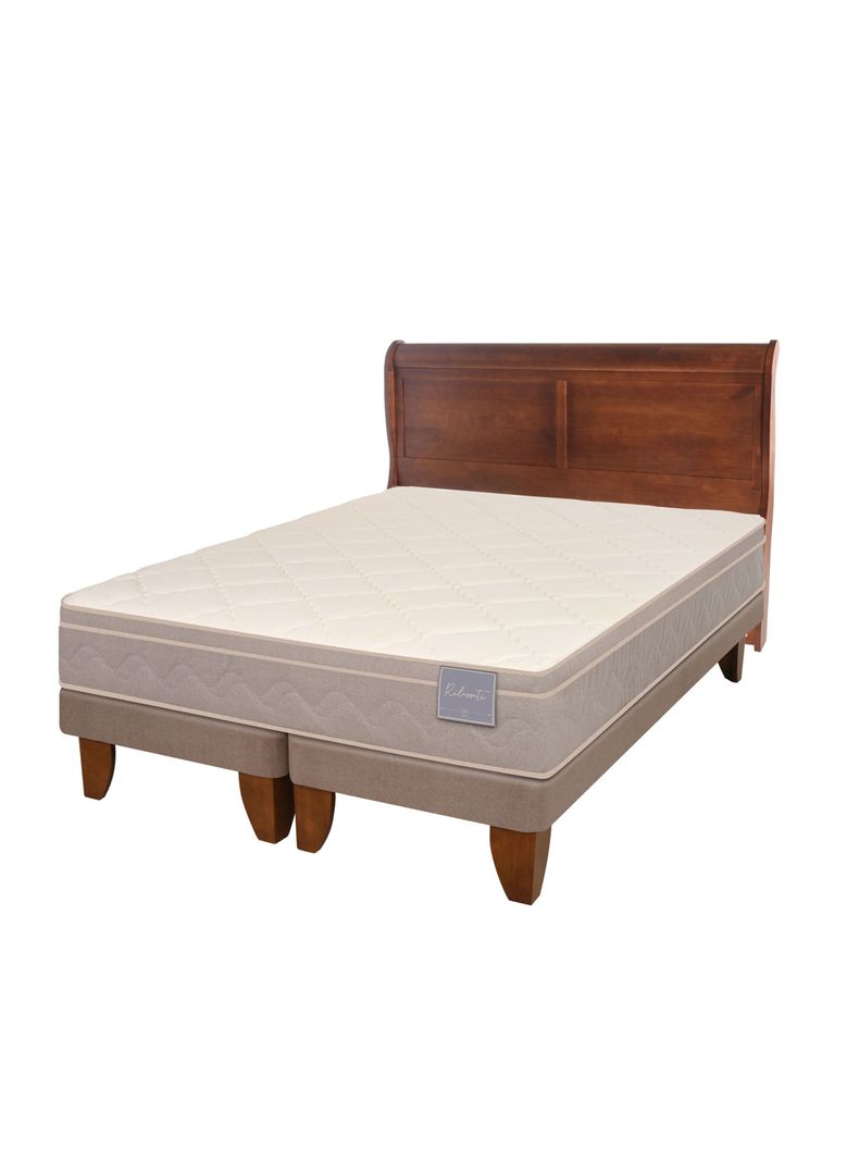 Cama Europea Rilassati 2 Plazas Long Base Dividida + Respaldo Miro Café-0