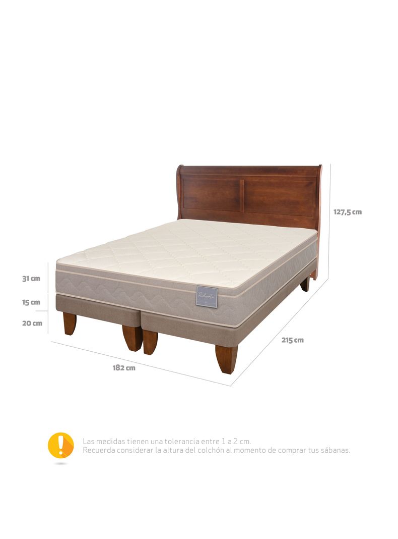 Cama Europea Rilassati King Base Dividida + Respaldo Miro Café-1