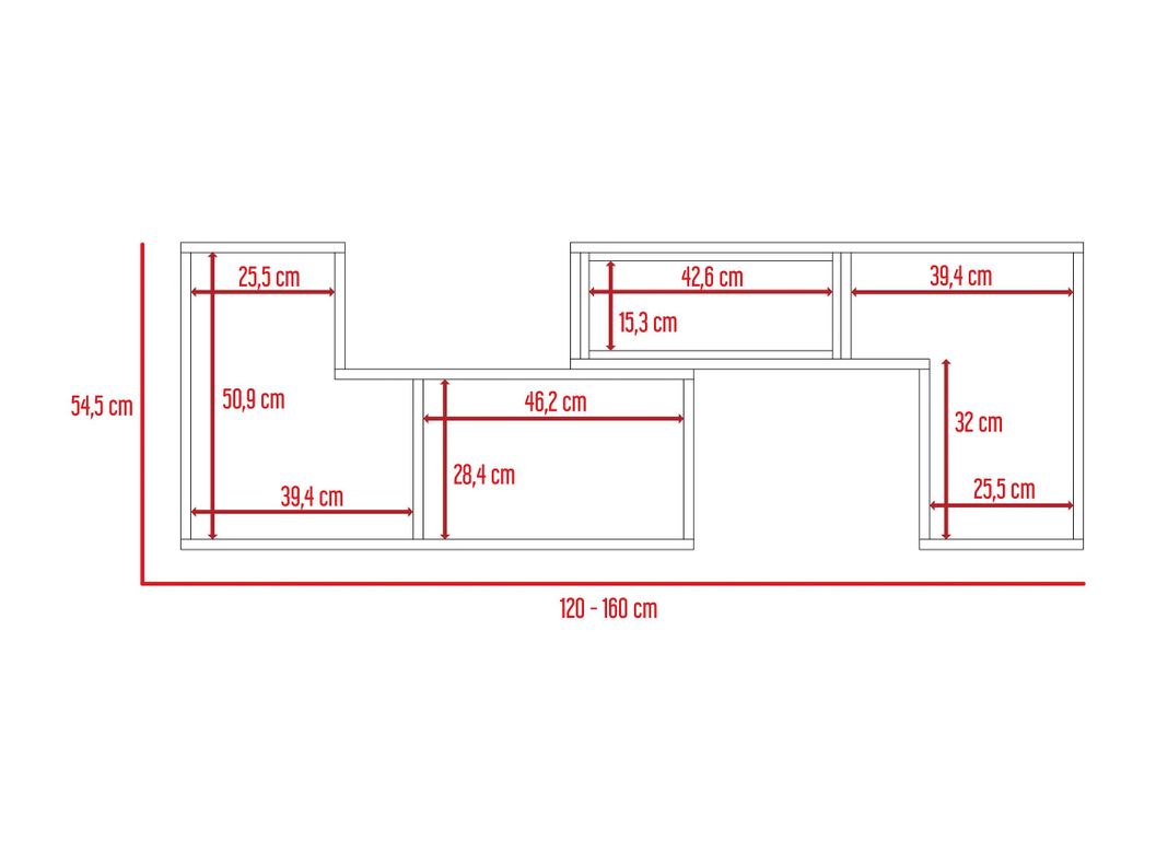 Combo Living Beijing Wengué Rack Extensible TV 40'' + Biblioteca Cubo + Arrimo-2