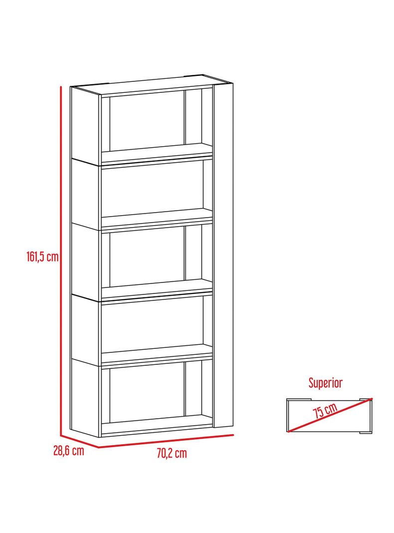Combo Living Beijing Wengué Rack Extensible TV 40'' + Biblioteca Cubo + Arrimo-3