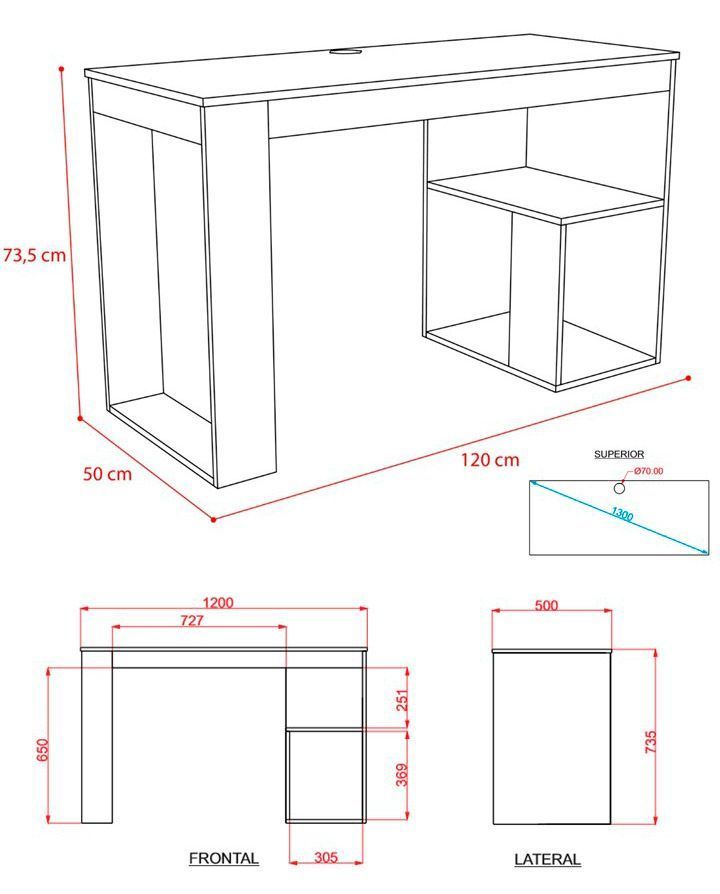 Combo Office Astana Escritorio + Librero TuHome-5