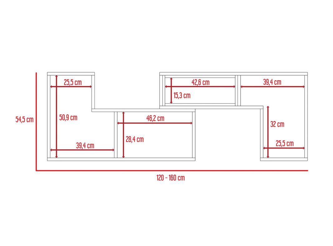 Combo TuHome Living Beijing Wengué Rack Extensible TV 40'' + Arrimo + Mesa de Centro TuHome-2