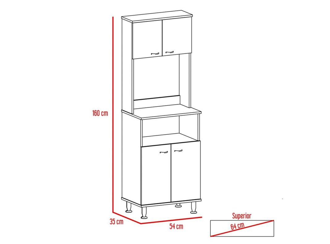 Mueble TuHome de Cocina Microondas Kitchen Wengué 4P TuHome-1