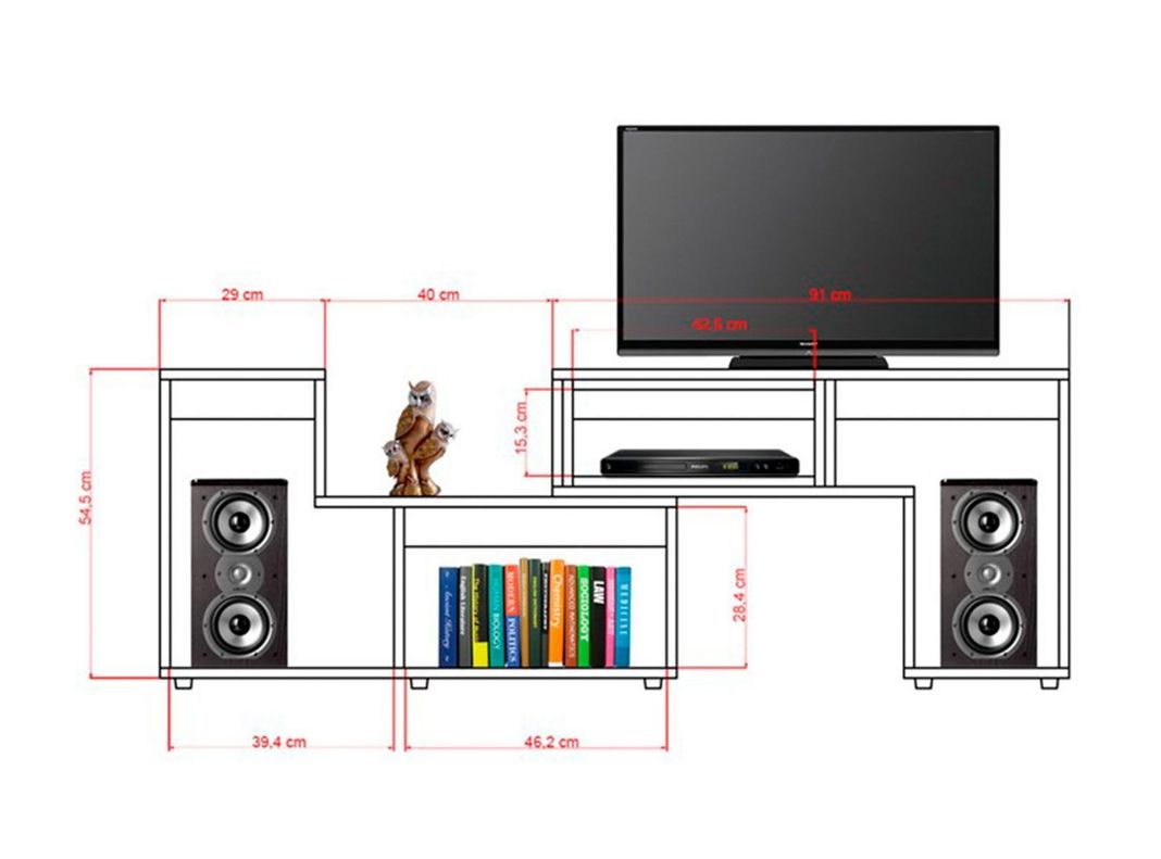 Combo Living Beijing Wengué Bar Kava + Rack Extensible TV 60''-3