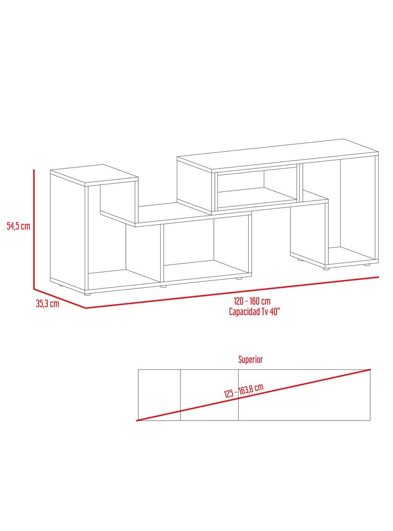 Combo Living Beijing Wengué Bar Kava + Rack Extensible TV 60''-2