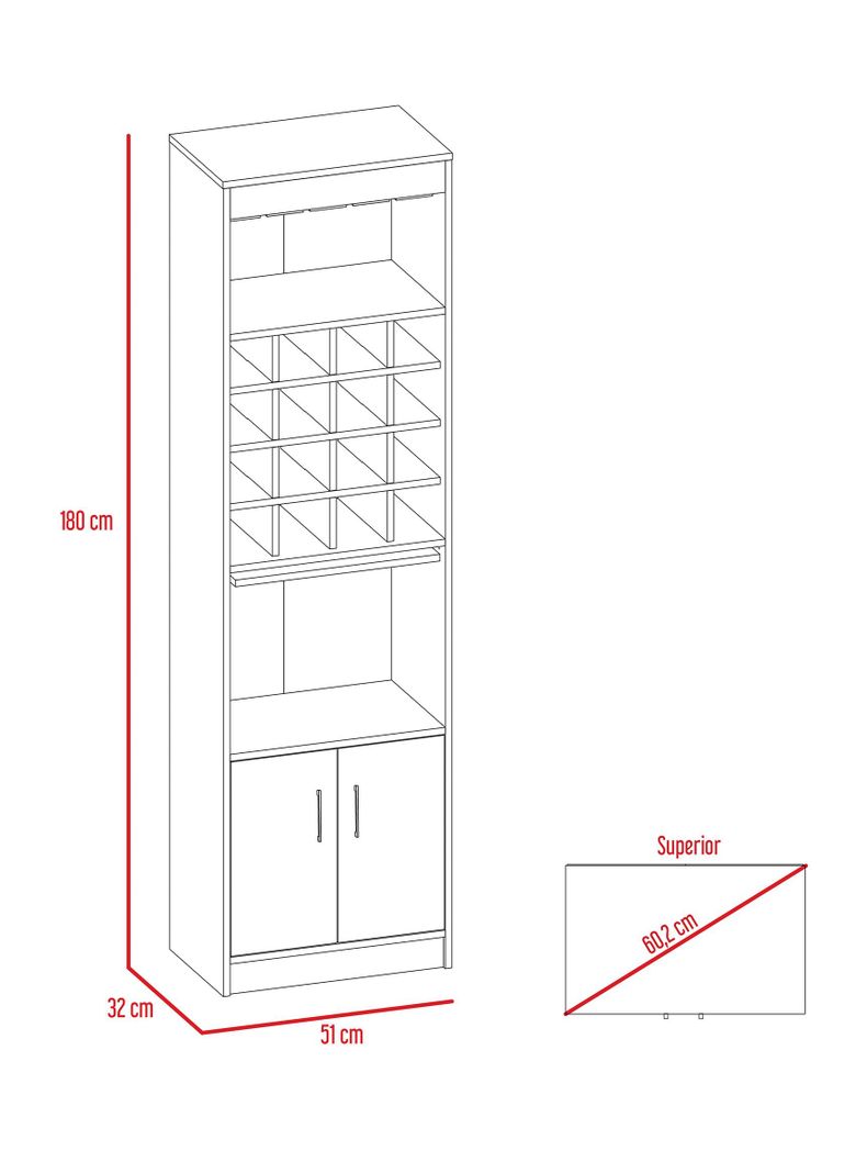 Combo Living Beijing Rovere Bar Kava + Rack Extensible TV 60''-1