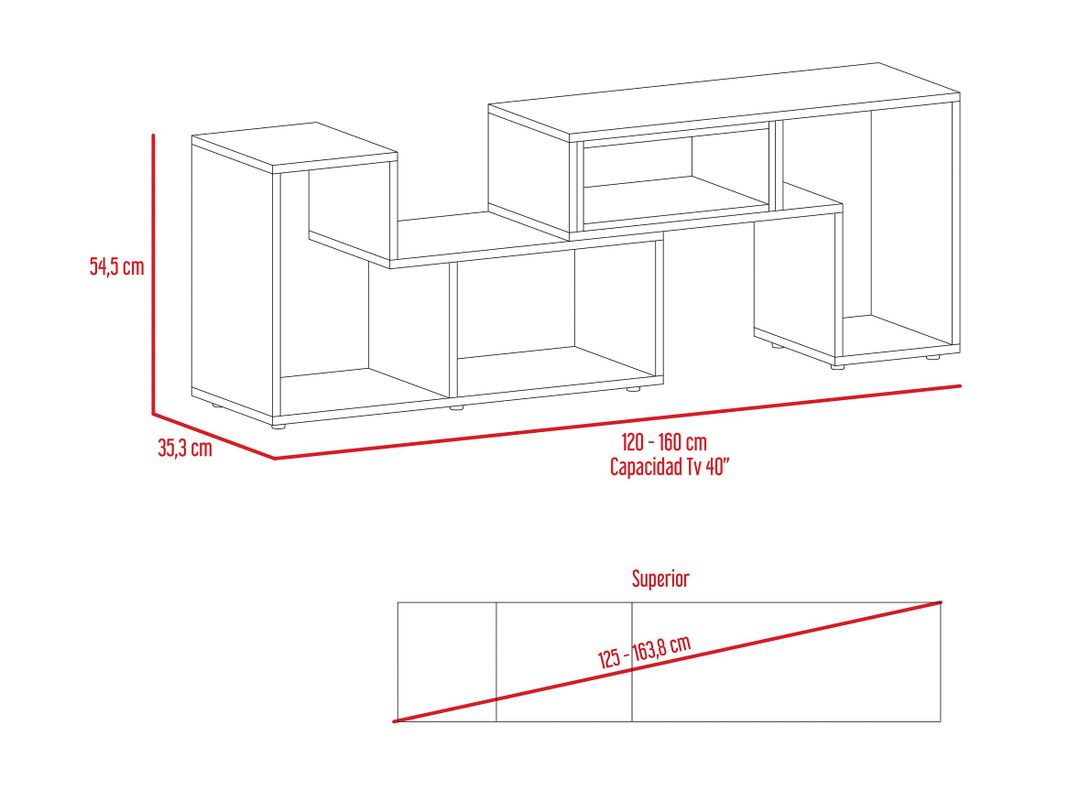 Combo Living Beijing Rovere Bar Kava + Rack Extensible TV 60''-3