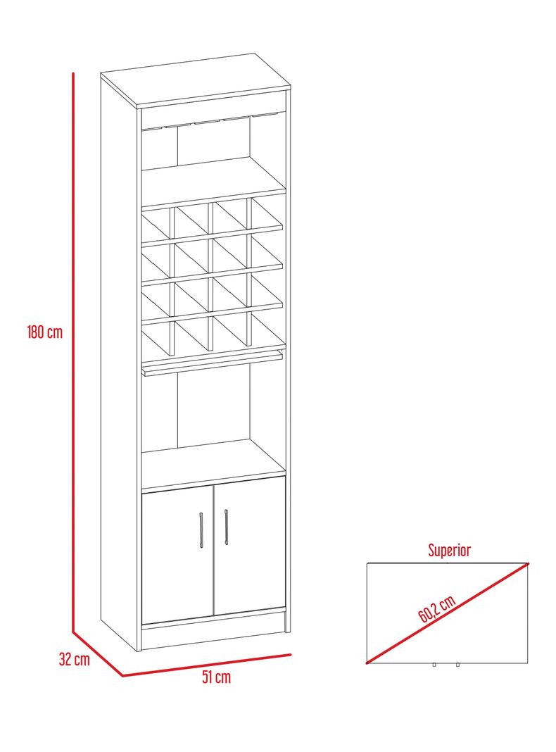 Combo TuHome Living Beijing Rovere Bar Kava + Biblioteca Cubo Amaretto TuHome-2
