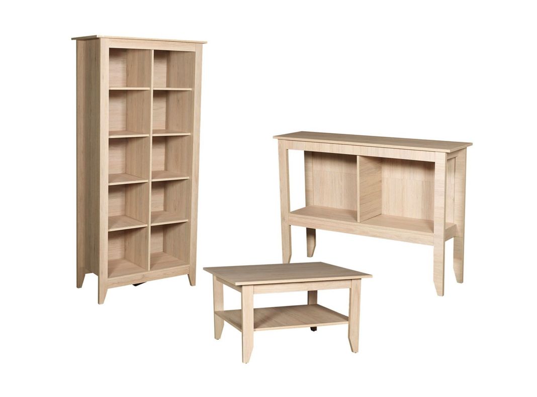 Combo Living Essential Librero + Mesa de Centro + Arrimo-1