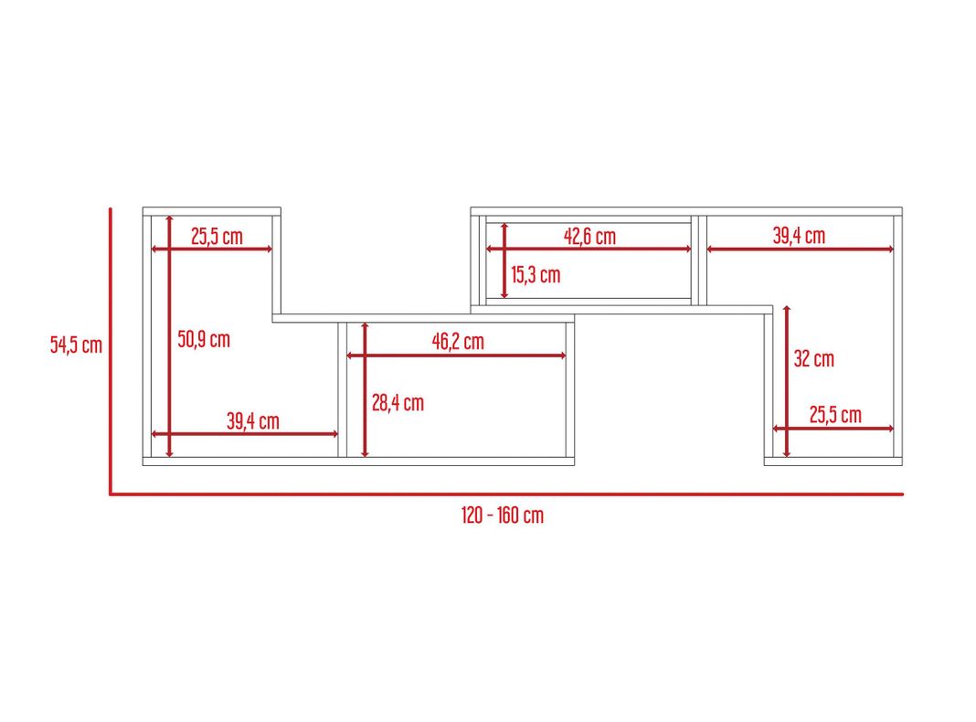 Combo Living Beijing Wengué Rack Extensible TV 40'' + Biblioteca Cubo-3