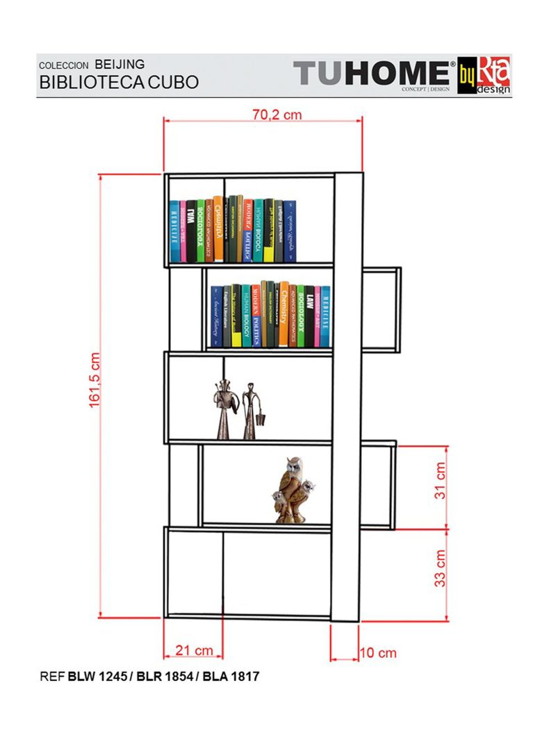 Combo Living Beijing Wengué Rack Extensible TV 40'' + Biblioteca Cubo-1