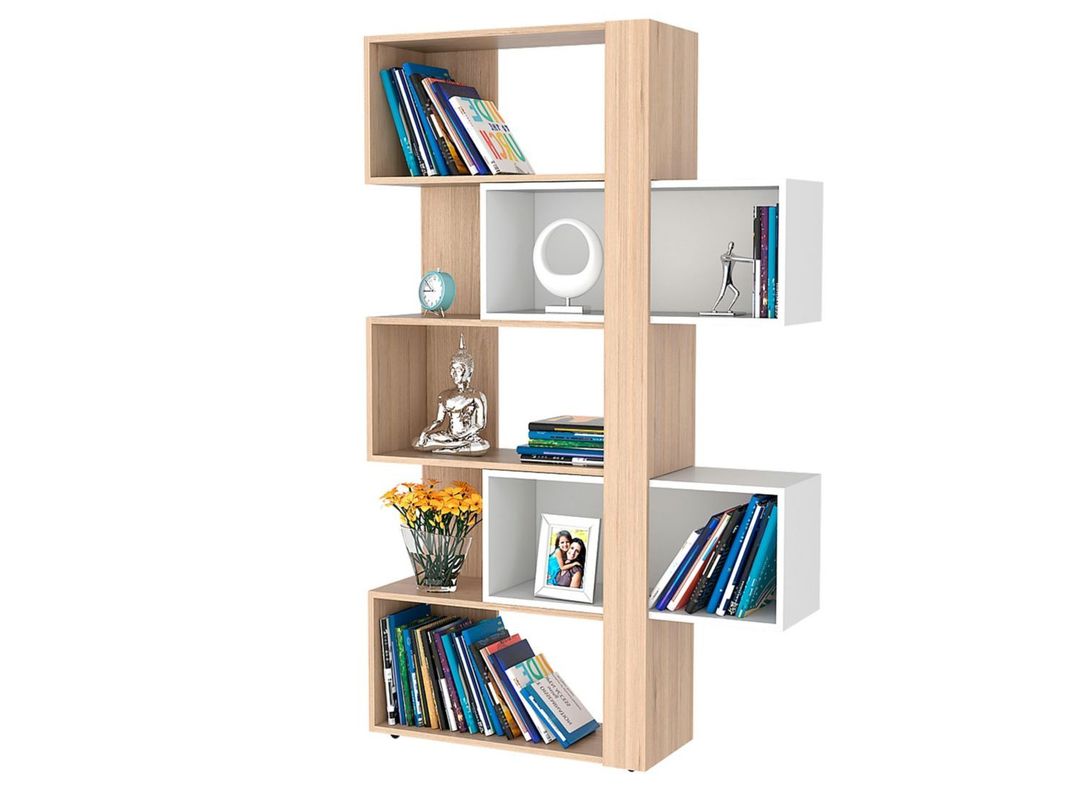 Combo TuHome Living Beijing Rovere Rack Extensible TV 40'' + Biblioteca Cubo TuHome-6