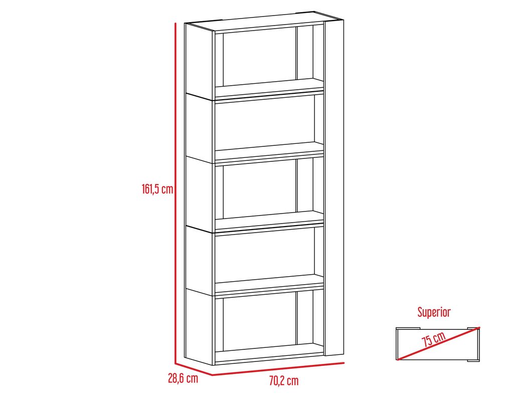 Combo TuHome Living Beijing Rovere Rack Extensible TV 40'' + Biblioteca Cubo TuHome-3