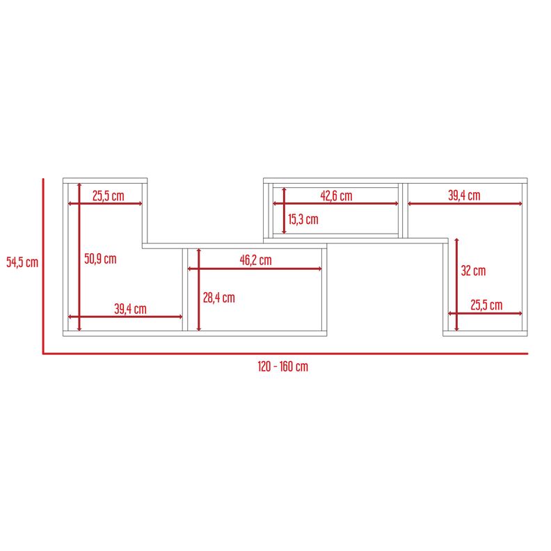 Combo TuHome Living Beijing Rovere Rack Extensible TV 40'' + Biblioteca Cubo TuHome-2