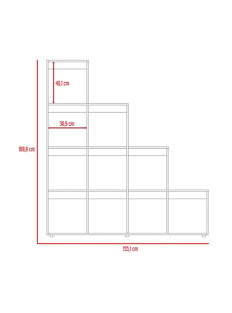 Combo Living Beijing Wengué Rack Extensible TV 40'' + Biblioteca Escalera-2