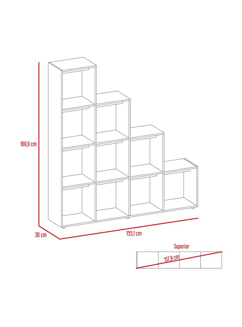 Combo Living Beijing Wengué Rack Extensible TV 40'' + Biblioteca Escalera-1