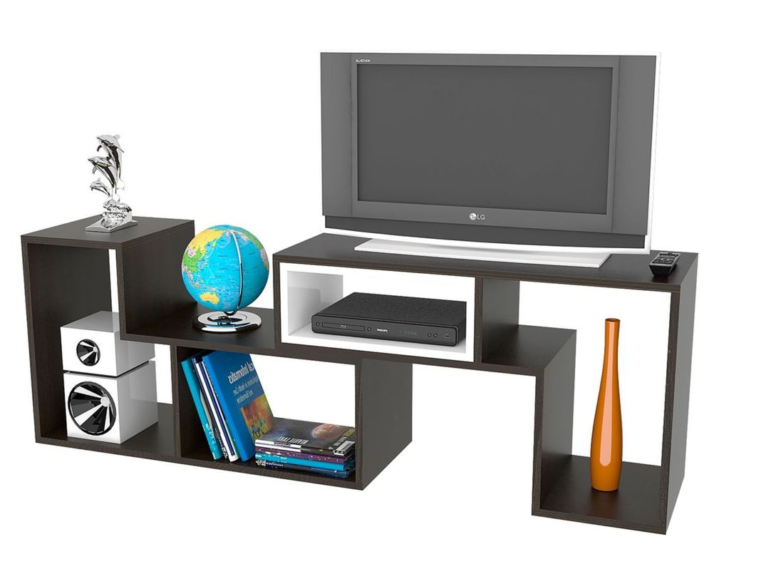 Combo Living Beijing Wengué Rack Extensible TV 40'' + Biblioteca Escalera-9