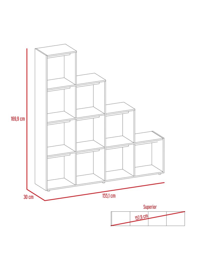 Combo Living Beijing Rovere Rack Extensible TV 40'' + Biblioteca Escalera-1