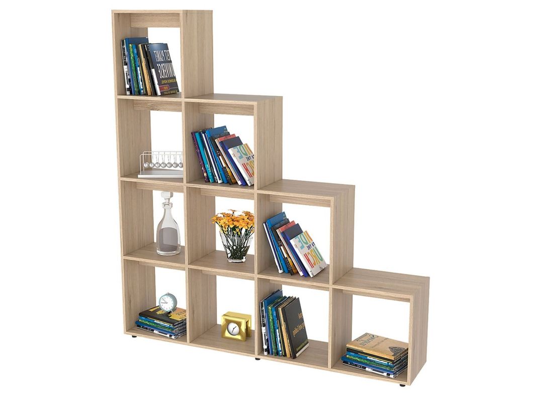 Combo Living Beijing Rovere Rack Extensible TV 40'' + Biblioteca Escalera-4