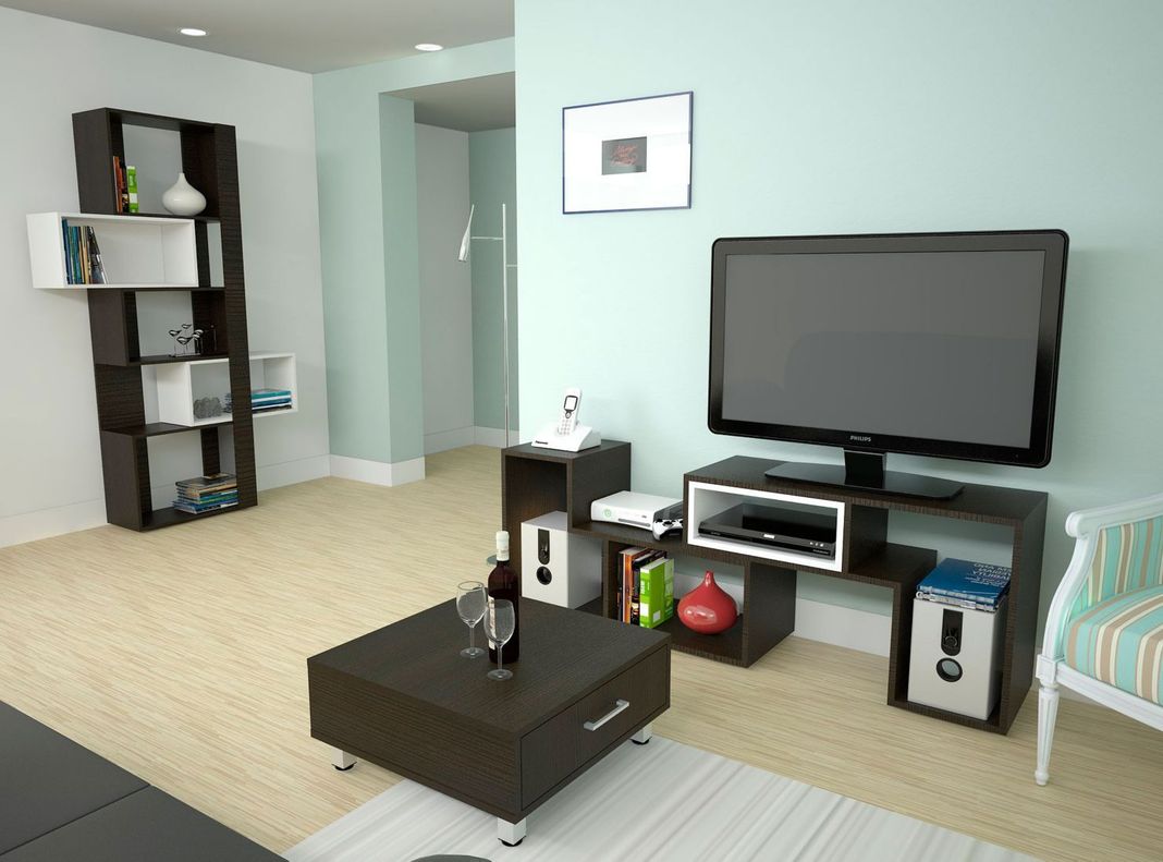 Combo TuHome Living Beijing Rack Extensible TV 40'' + Biblioteca Cubo + Mesa de Centro TuHome-7