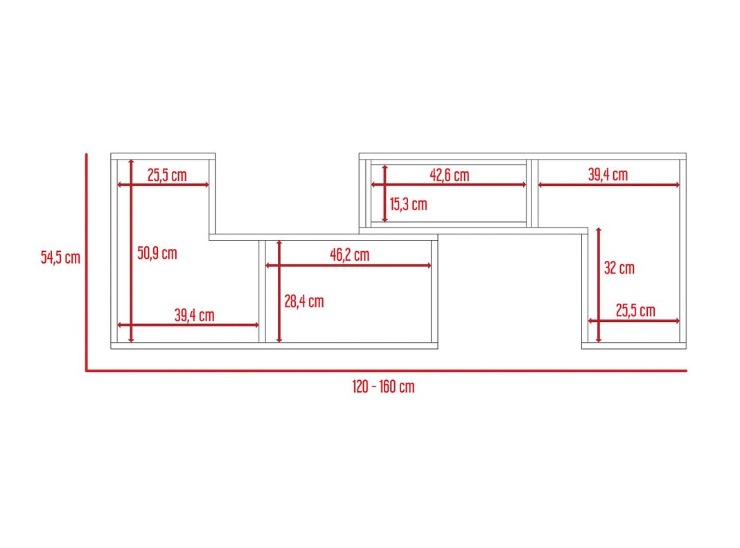 Combo TuHome Living Beijing Rack Extensible TV 40'' + Biblioteca Cubo + Mesa de Centro TuHome-2