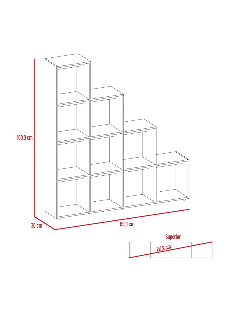 Combo Living Beijing Wengué Rack Extensible TV 40'' + Biblioteca Escalera + Mesa de Centro TuHome-3