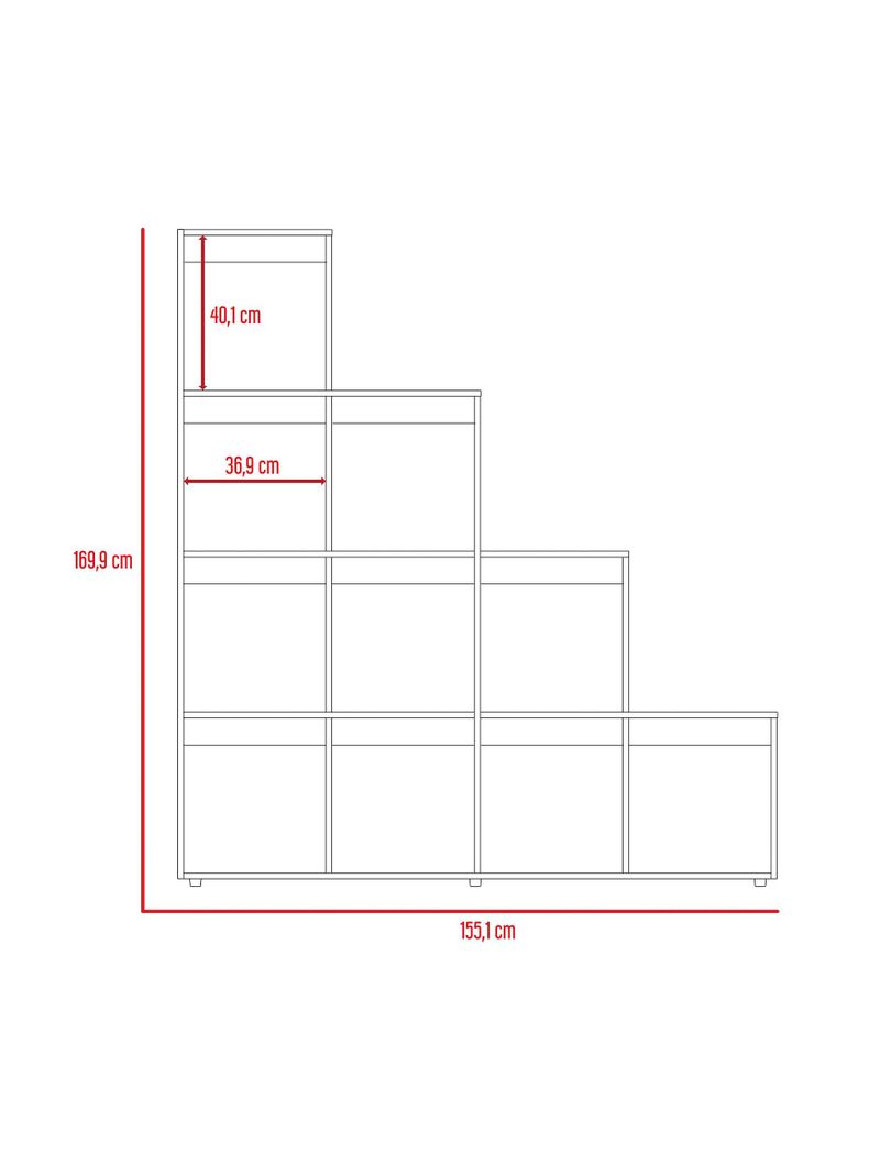 Combo Living Beijing Wengué Rack Extensible TV 40'' + Biblioteca Escalera + Mesa de Centro TuHome-4