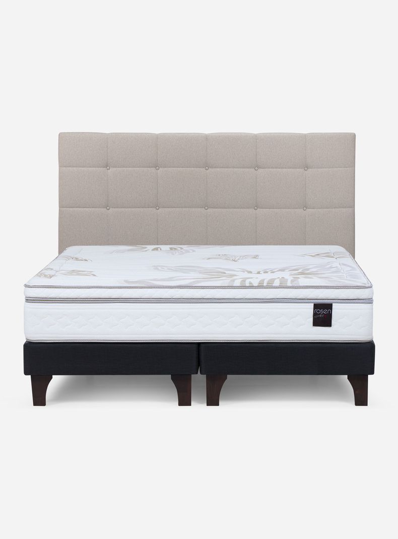Cama Europea Art 4 King + Respaldo Issey-1