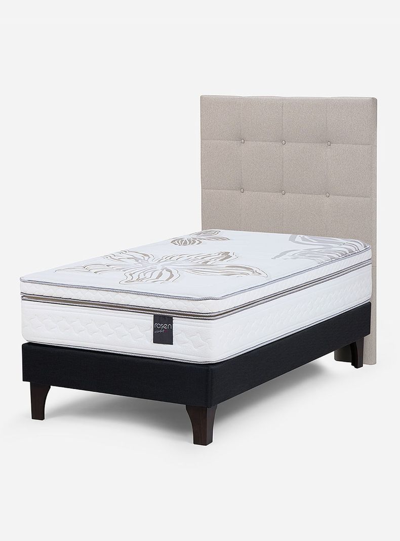 Cama Europea Art 4 1.5 Plazas + Respaldo Issey-0