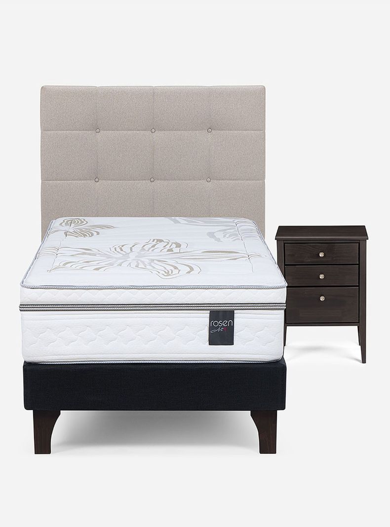 Cama Europea Art 4 1.5 Plazas + Set Muebles Issey-1