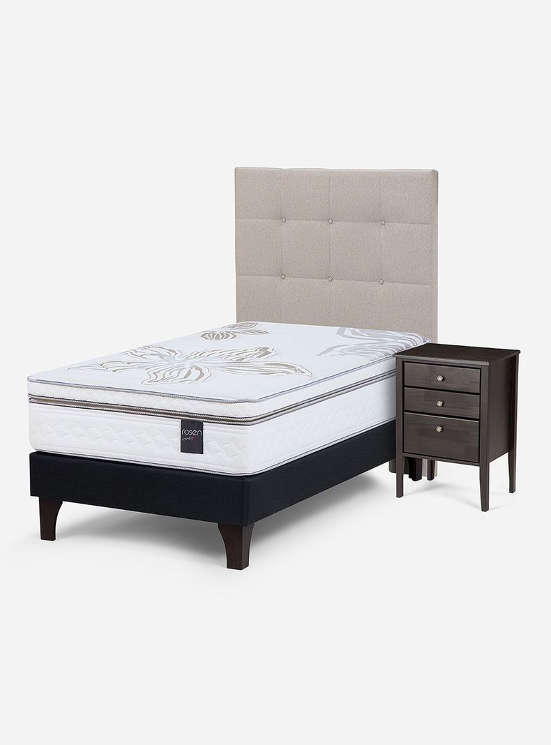 Cama Europea Art 4 1.5 Plazas + Set Muebles Issey-0