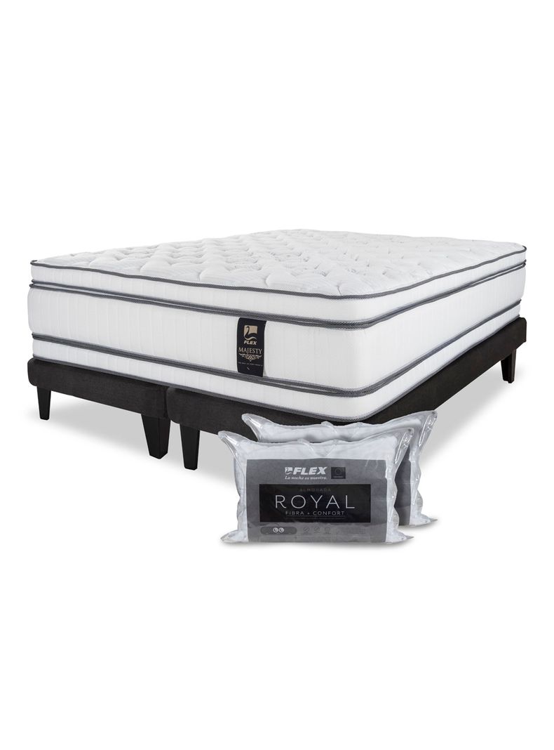 Cama Europea Majesty King + 2 Almohadas Royal