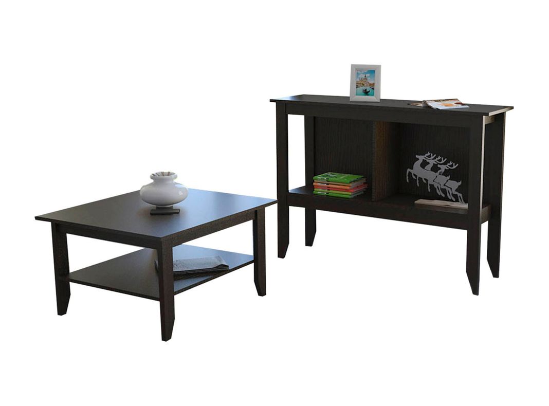 Combo Living Essential Wengué Mesa de Centro + Arrimo Attimo-0