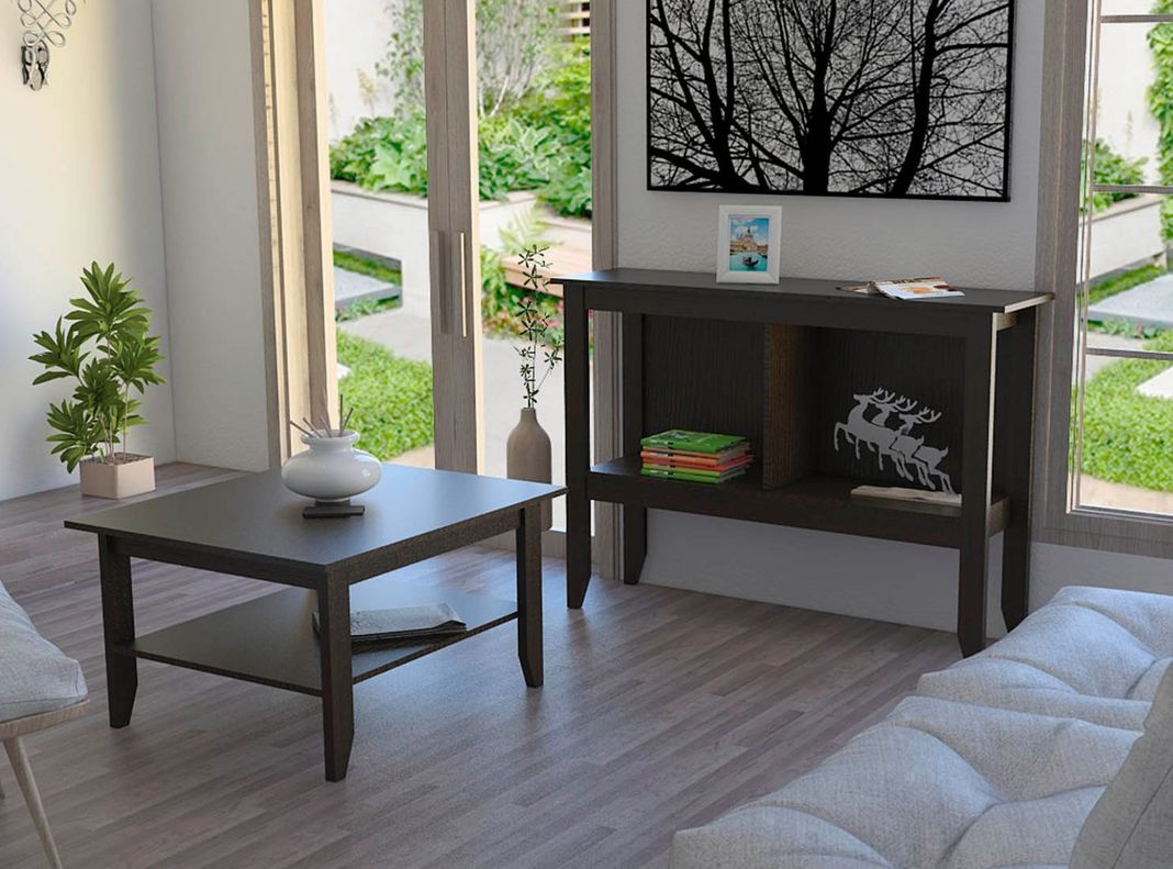 Combo Living Essential Wengué Mesa de Centro + Arrimo Attimo-1