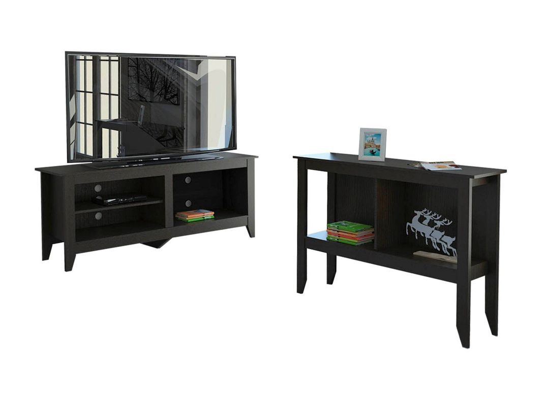 Combo TuHome Living Essential Wengué Rack TV 50'' + Arrimo-0