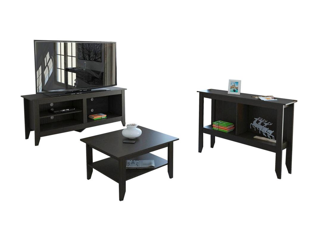 Combo Living Essential Wengué Rack TV 50'' + Mesa de Centro + Arrimo Attimo-0