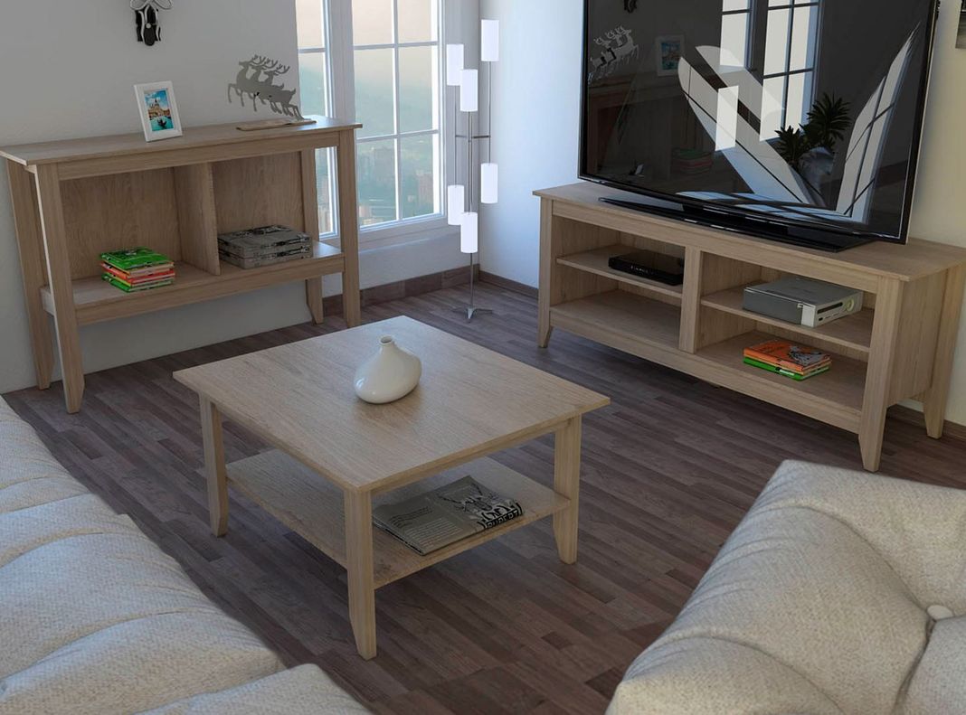 Combo Living Essential Rack TV 50'' + Mesa de Centro + Arrimo Attimo-0