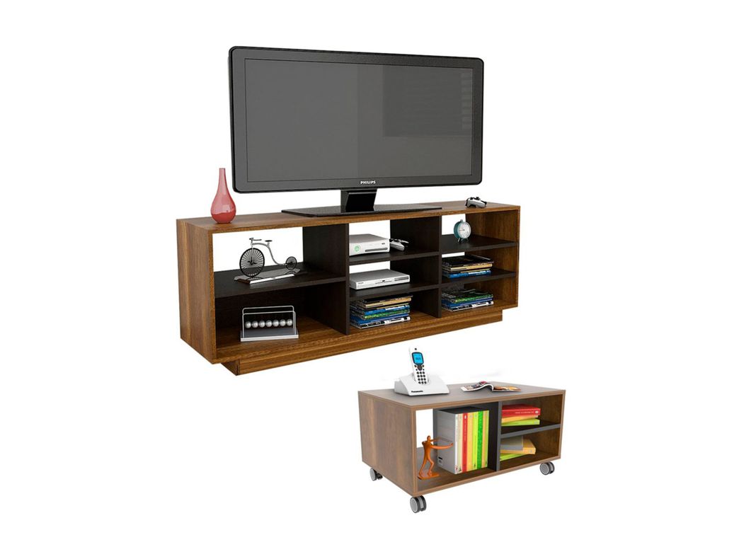 Combo de Living Classic Rack TV 58'' + Mesa de Centro Attimo-1