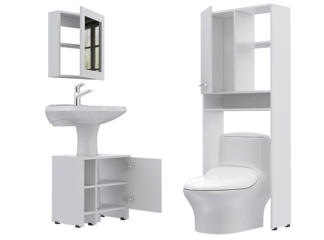 Combos Baño Big Bath Botiquín Espejo + Optimizador Lavamanos 47-A + Armario Optimizador-1