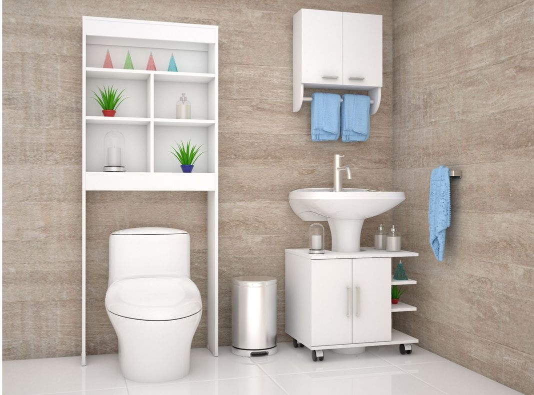 Combos Baño Big Bath Botiquín Mural + Optimizador Lavamanos 2 puertas + Optimizador Espacios-3