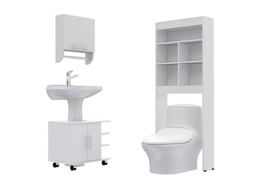 Combos Baño Big Bath Botiquín Mural + Optimizador Lavamanos 2 puertas + Optimizador Espacios-0