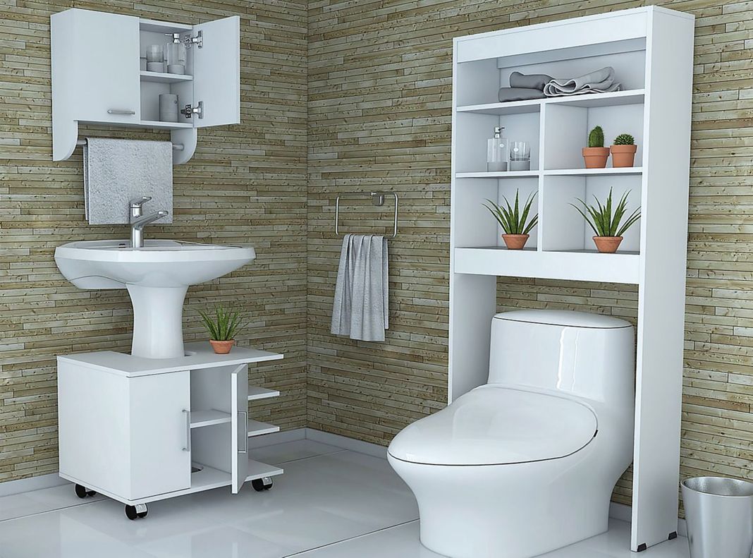 Combos Baño Big Bath Botiquín Mural + Optimizador Lavamanos 2 puertas + Optimizador Espacios-2