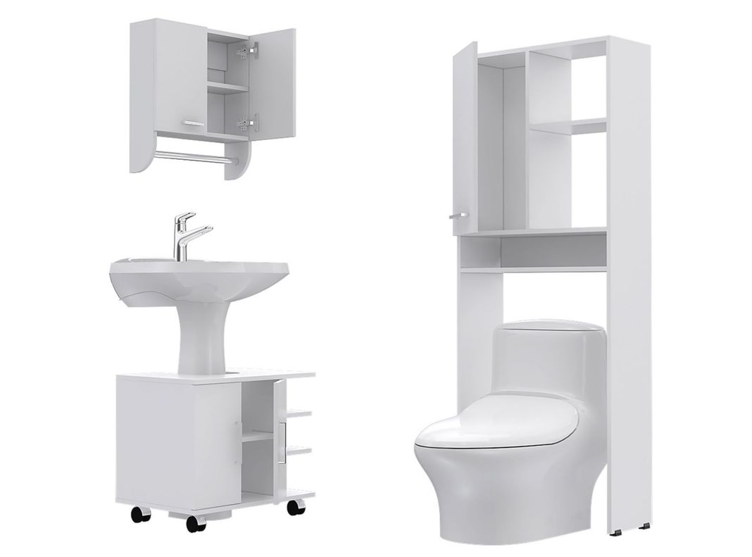 Combos Baño Big Bath Botiquín Mural + Optimizador Lavamanos 2 puertas + Armario Optimizador-1