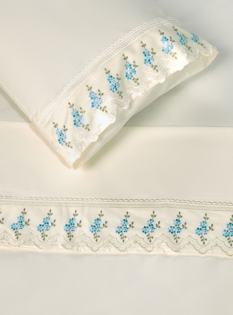 Sábanas 1.5 Plazas Broderie Calipso Crudo-1