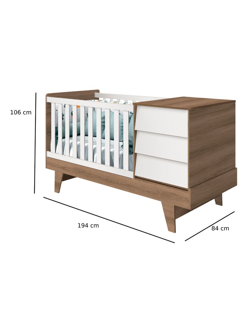 Cuna 3 en 1 Noah Blanca Madera-1