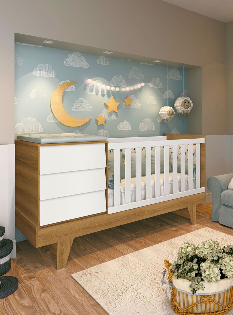 Cuna 3 en 1 Noah Blanca Madera-4