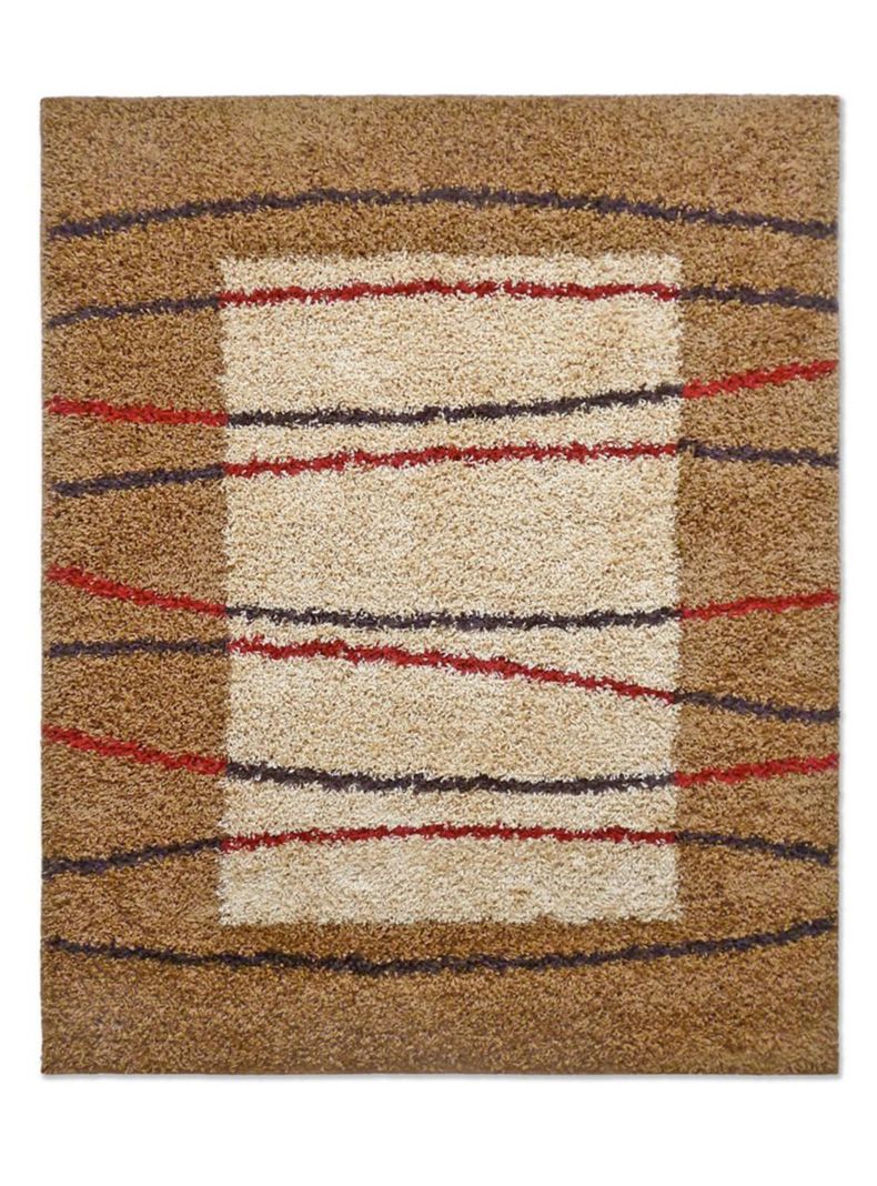 Alfombra Shaggy D7 150 x 200 cm Caramelo-0